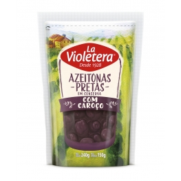 Azeitona Preta Com Caroço La Violetera Refil Doy Pack 150 gr