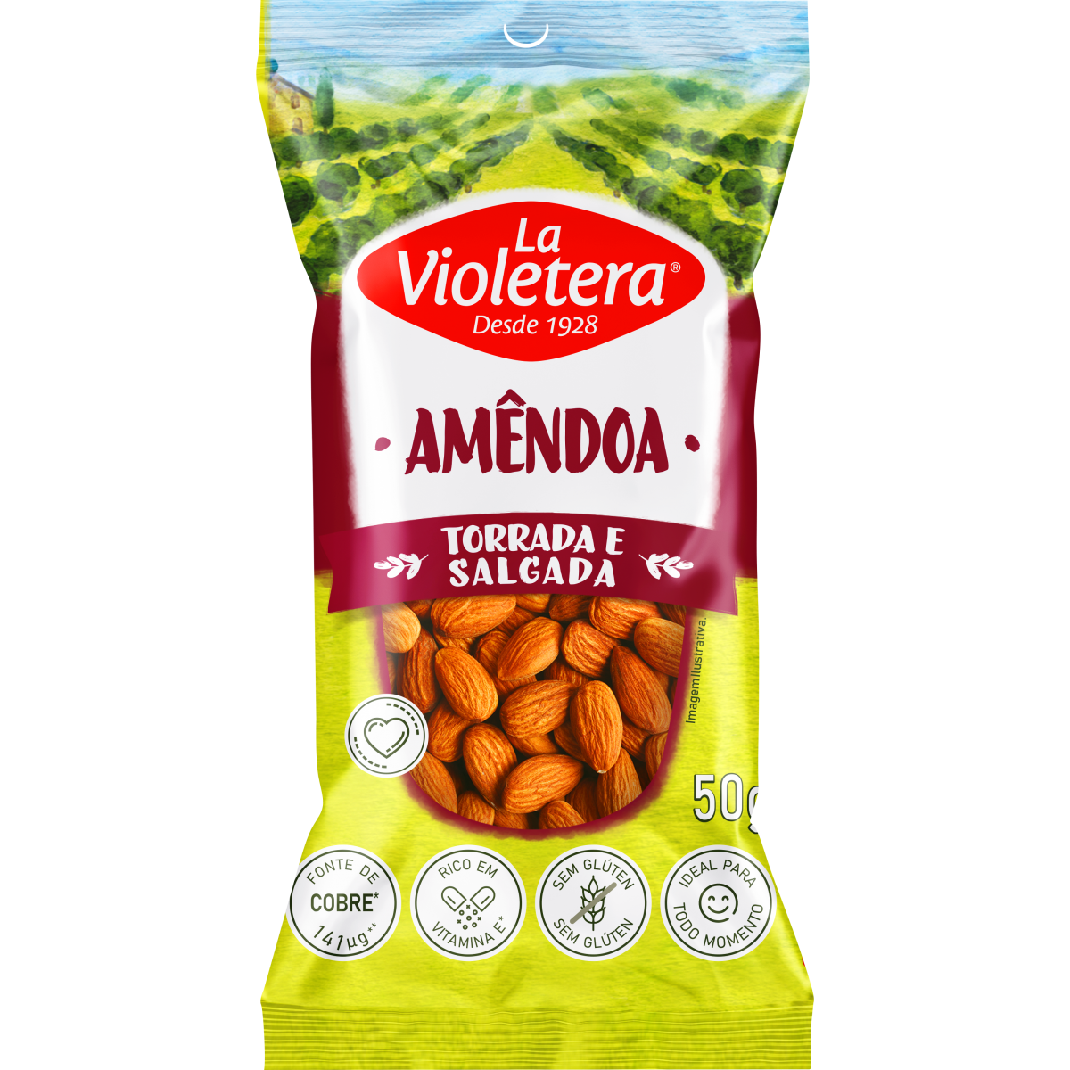 Amendoa La Violetera Torrada e Salgada Pacote 50g