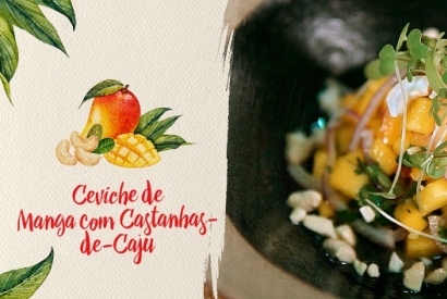 Ceviche de Manga com Castanhas-de-Caju por Chef Dandhara Lino